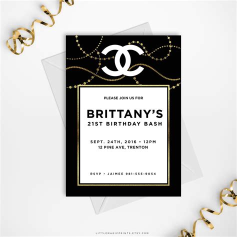 coco chanel invitations|coco chanel invitation ideas.